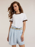 T-shirt con bordi in maglia image number 0