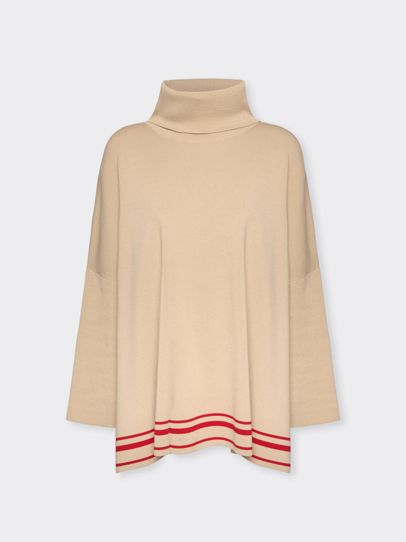 Cape with striped edge