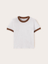 T-shirt con bordi in maglia image number 4