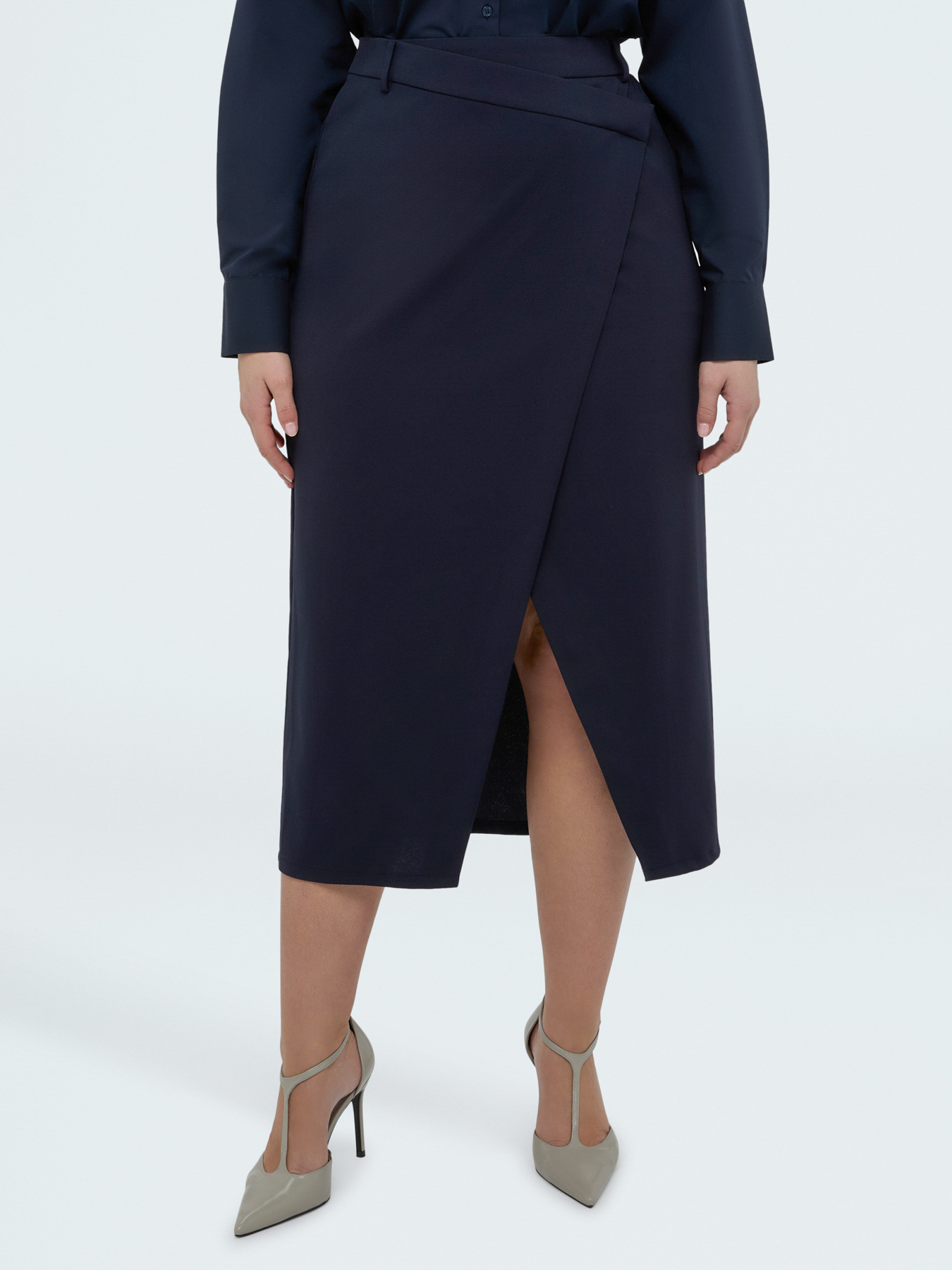 Long skirt with wrap closure image number 2