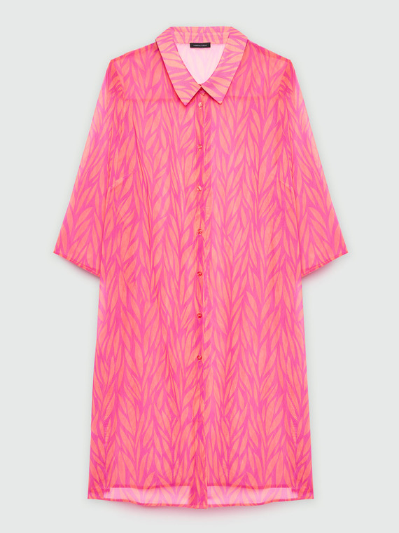 Camicia kaftano in georgette stampata