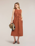 Drawstring dress in poplin image number 2