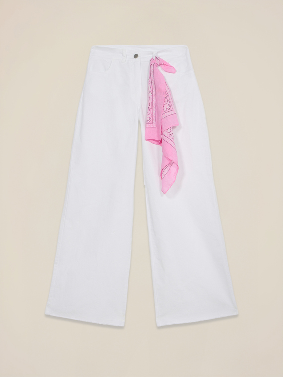 Palazzo-Hose aus Baumwolle mit Bandana