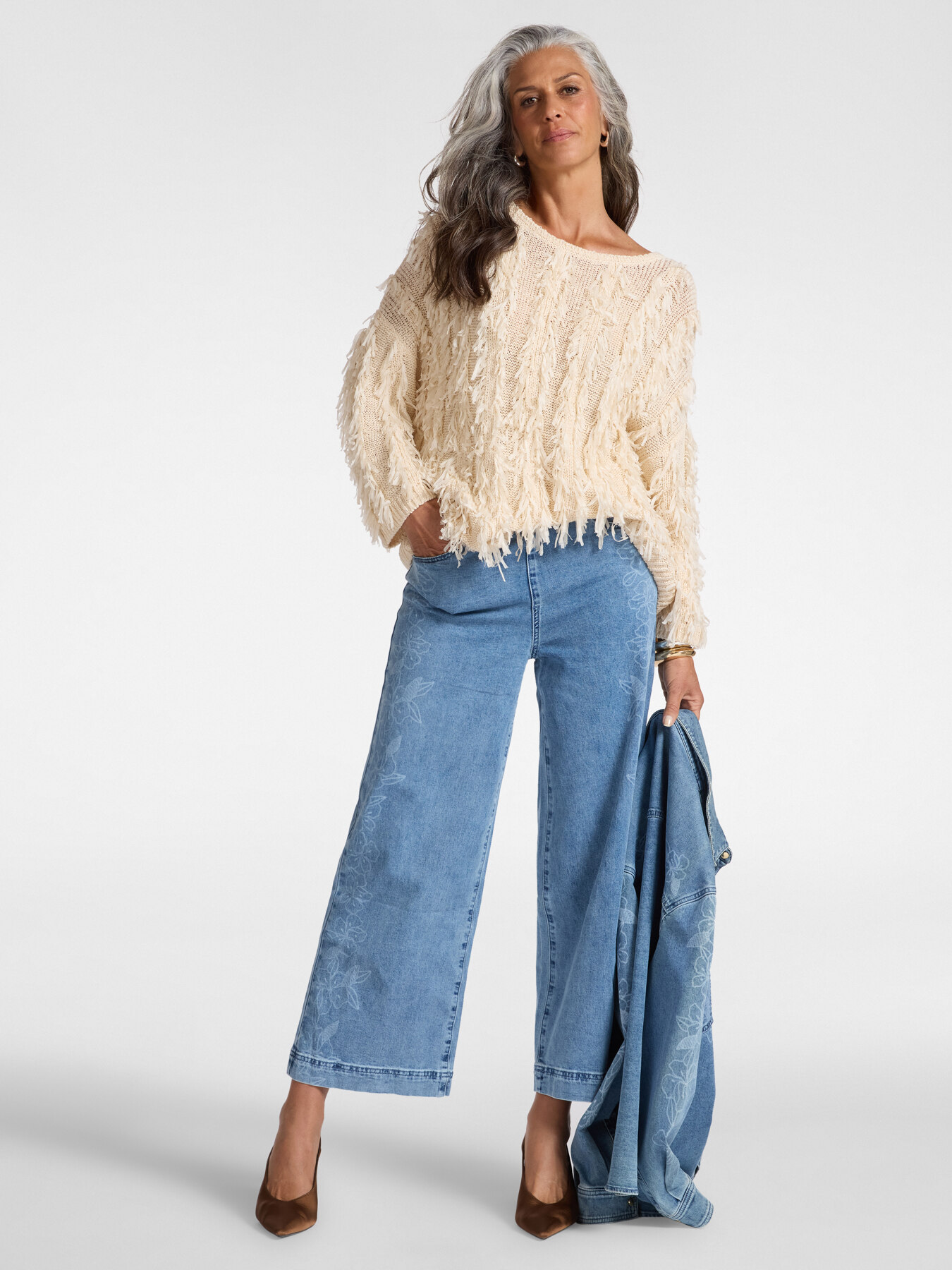 Pull oversize &agrave; franges image number 3