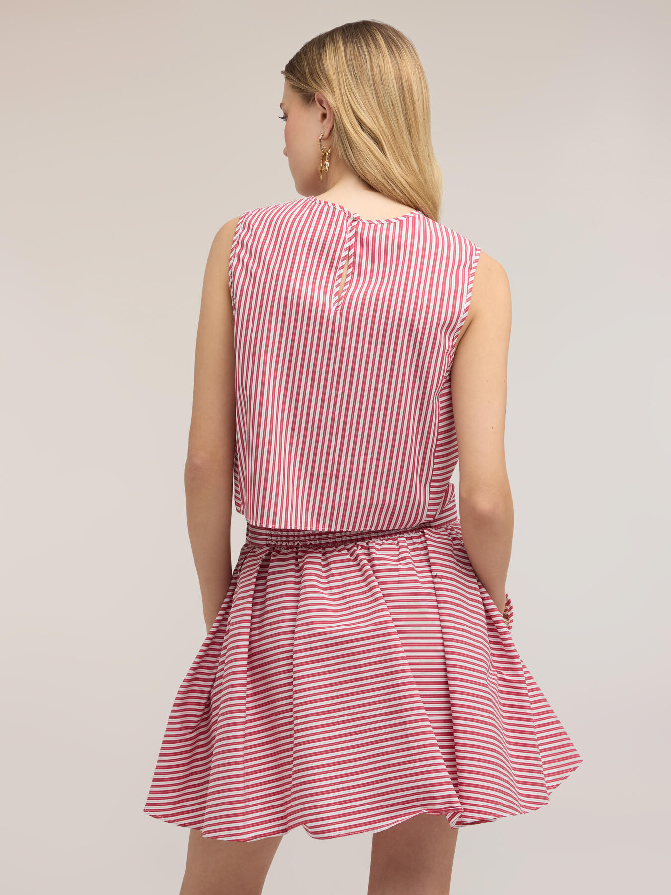 Striped poplin crop top image number 1