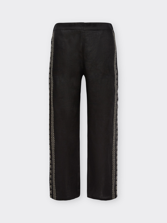 Embroidered cropped trousers
