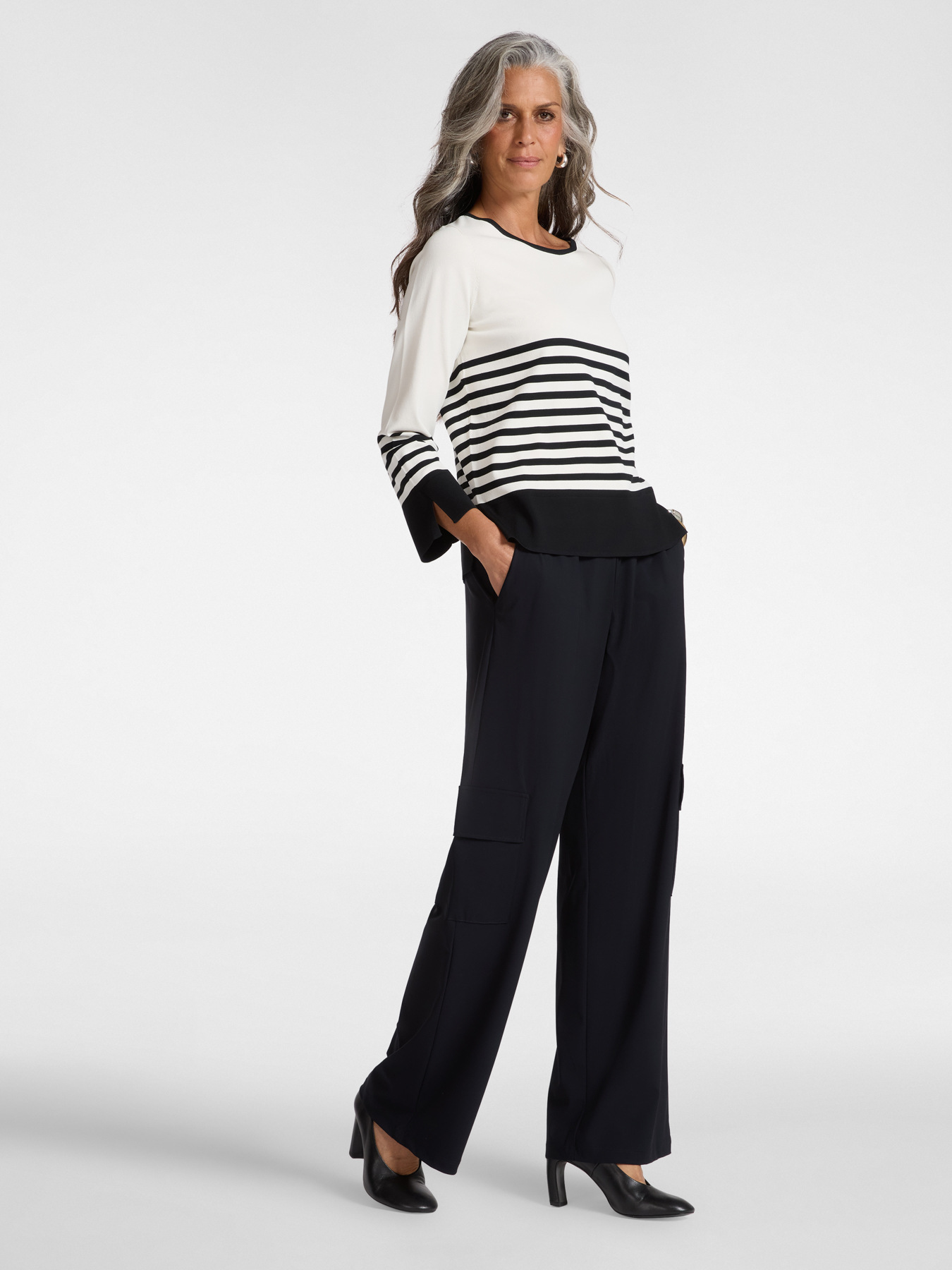 Maglia rigata misto viscosa image number 2