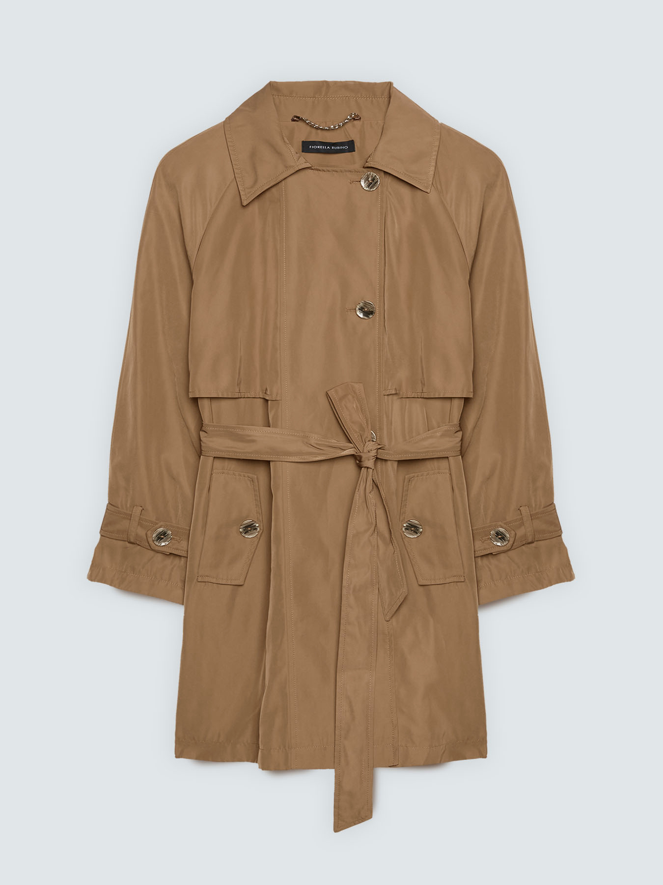 Trenchcoat aus Satin mit G&uuml;rtel image number 4