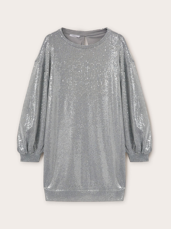 Sweatkleid mit Shiny-Optik