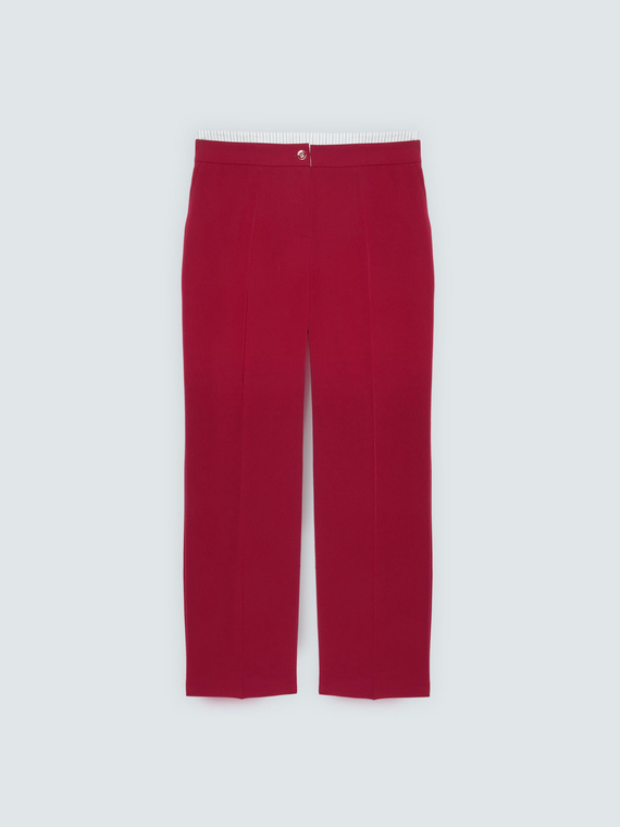 Pantaloni Wide Leg con dettaglio a righe in vita