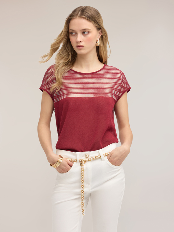 Striped linen blend sweater