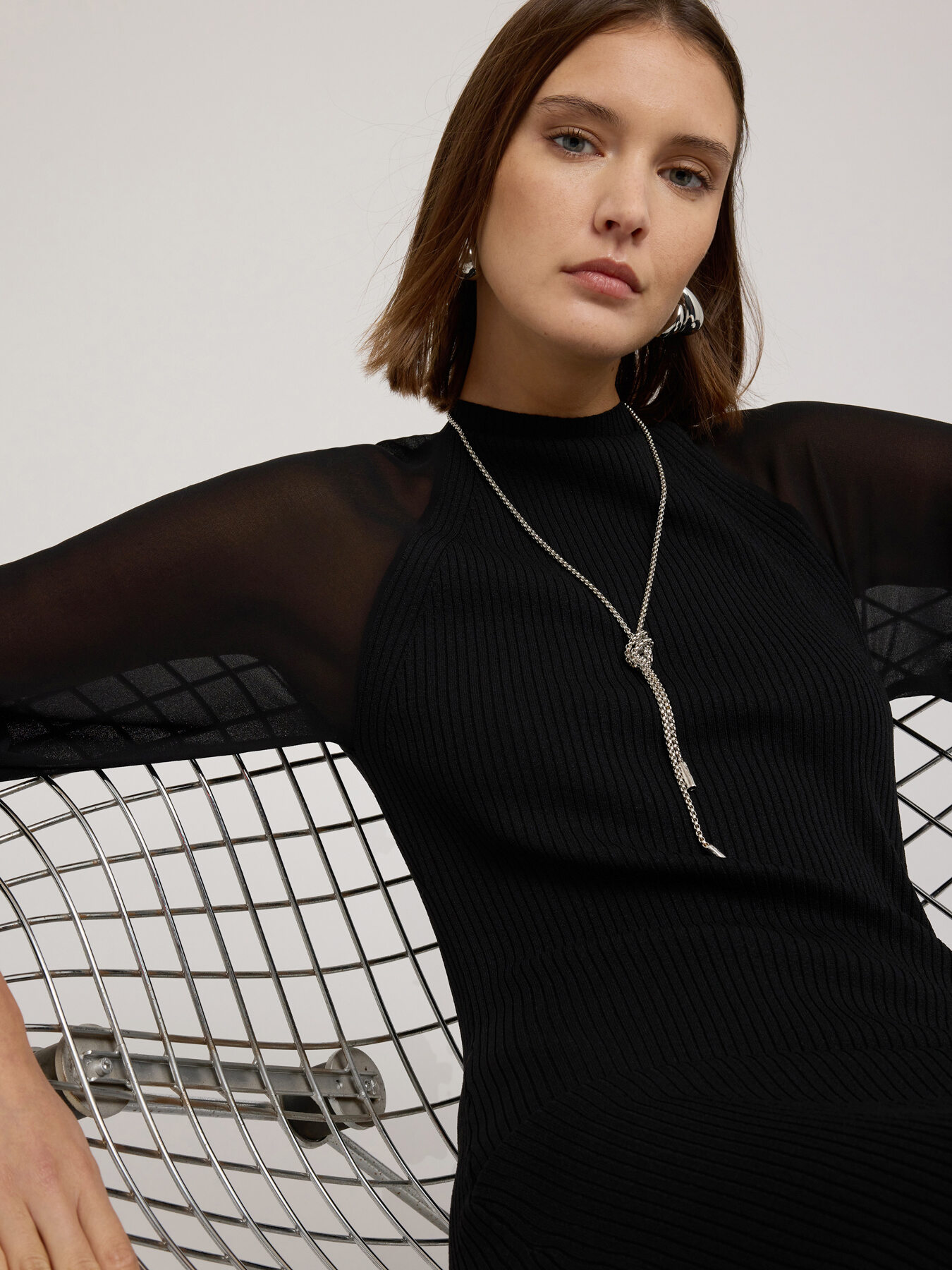 Knit dress with raglan sleeves image number 3