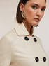 Linen blend canvas pea coat image number 3