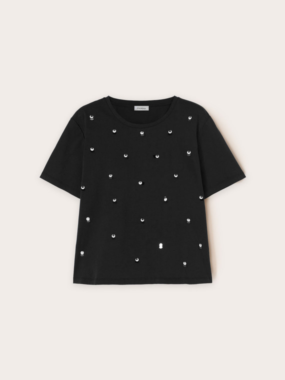 T-shirt avec maxi paillettes brodées