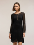 Flared dress in openwork knitwear image number 0