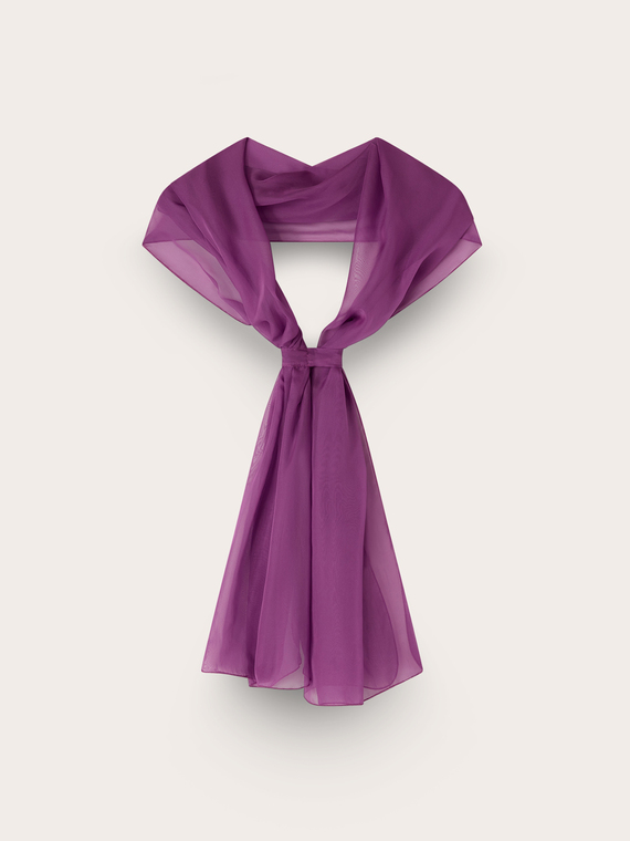 Sciarpa lunga in voile con drappeggio