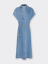 Abito in denim con cintura image number 4