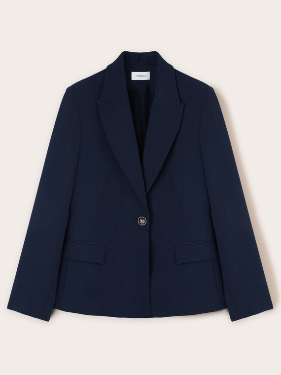 Veste de costume simple boutonnage en tissu crêpe