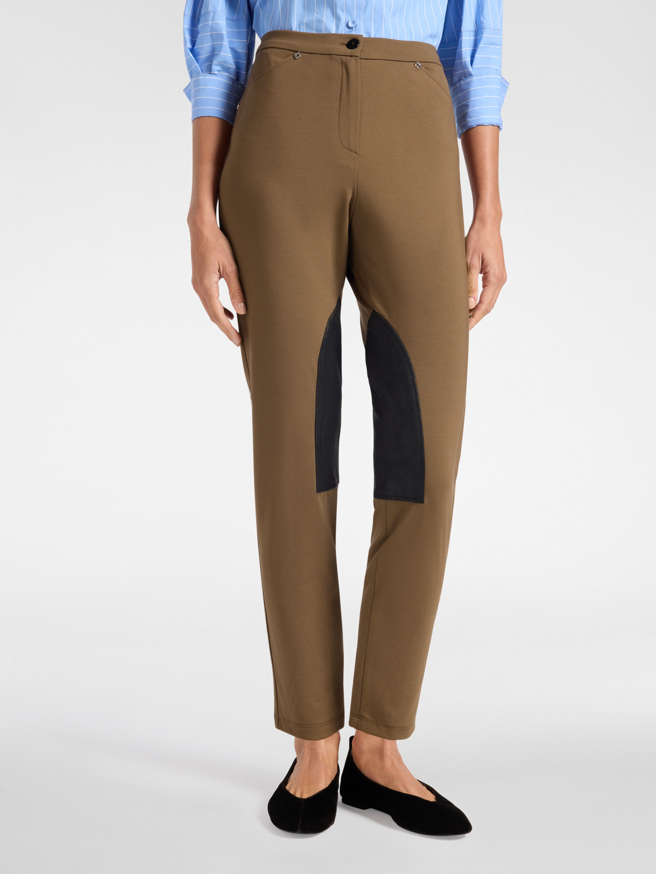 Milanese stitch trousers with contrasting insert image number 2